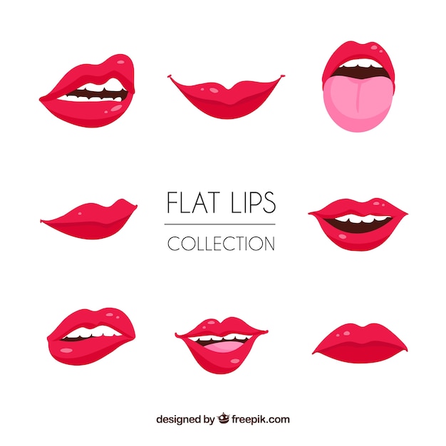 Free vector beautiful lips set