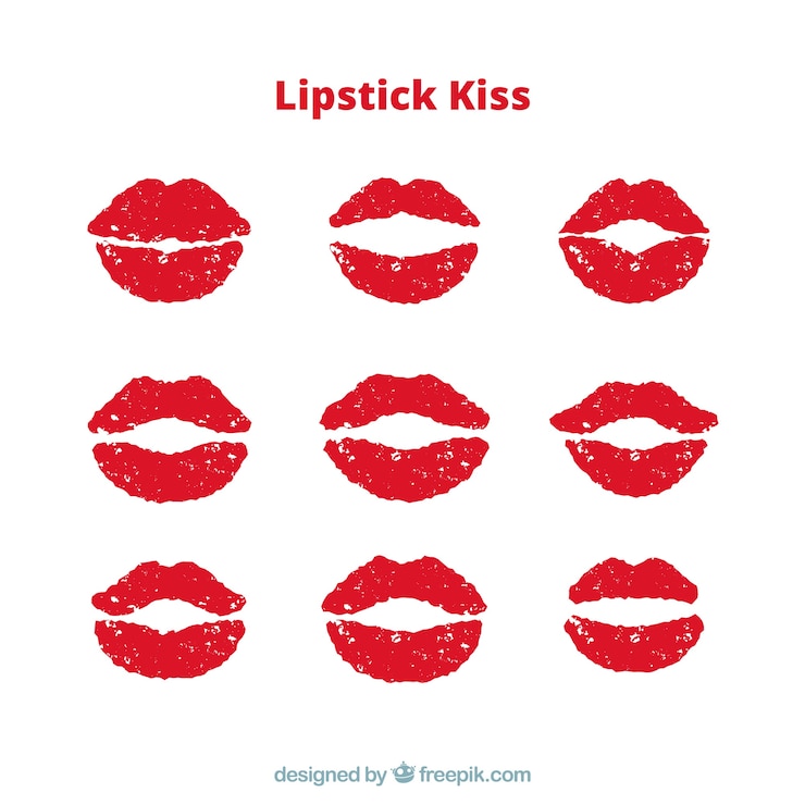 Free Vector beautiful lips set 