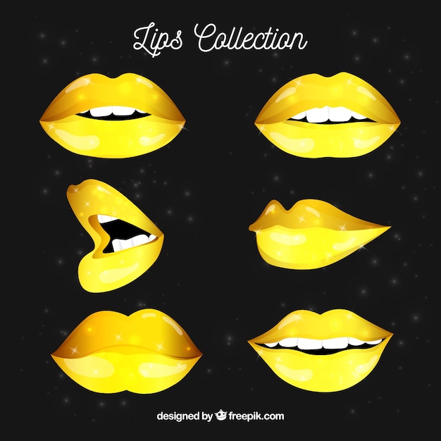 Free vector beautiful lips set