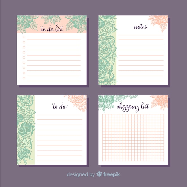 Free vector beautiful to do list set