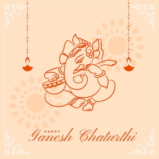 Free vector beautiful lord ganesha design for ganesh chaturthi festival