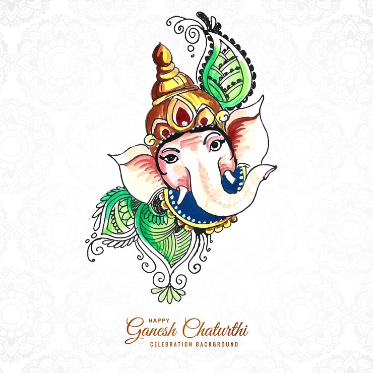 Free Vector beautiful lord ganesha watercolor for ganesh chaturthi