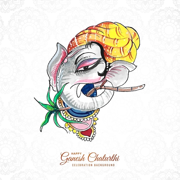 Vettore gratuito bellissimo acquerello lord ganesha per ganesh chaturthi