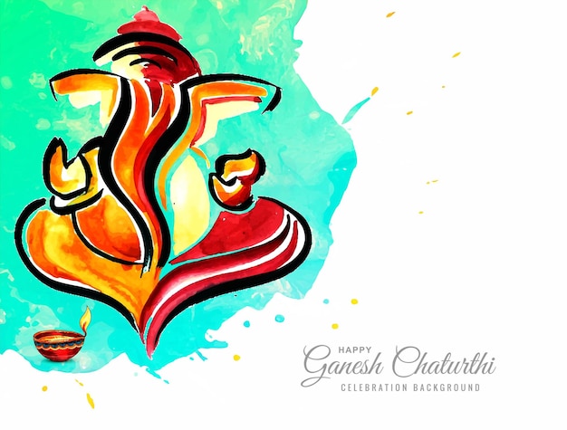 Beautiful lord ganesha watercolor for ganesh chaturthi