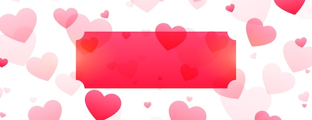 Free vector beautiful love hearts valentines day banner with text space