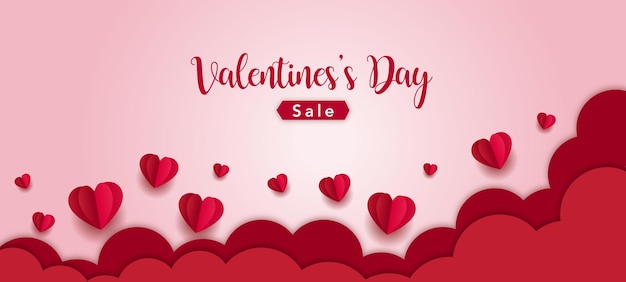 Beautiful Love Valentines Day Banner Background Multipurpose 3D Heart Effect