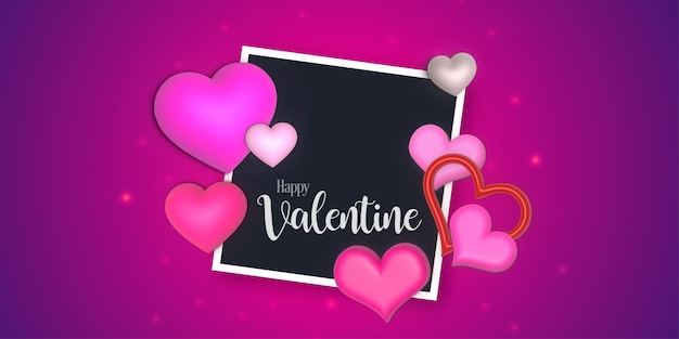 Beautiful Love Valentines Day Sale Banner Background Multipurpose 3d Heart Effect