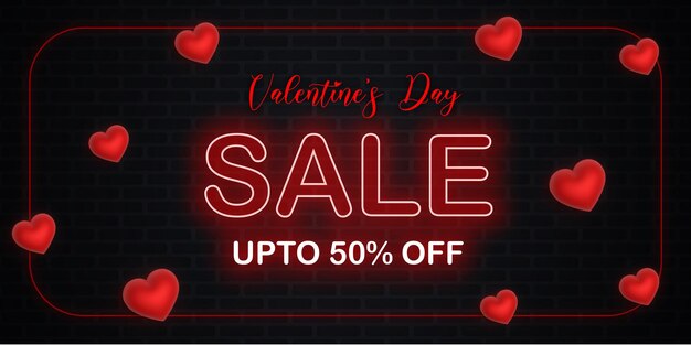 Beautiful Love Valentines Day Super Sale Banner Background Multipurpose 3D Heart Effect FREE Vector