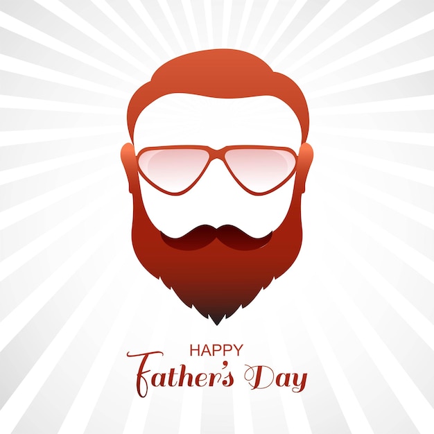 Бесплатное векторное изображение Красивое мужское лицо на фоне открытки ко дню счастливого отца