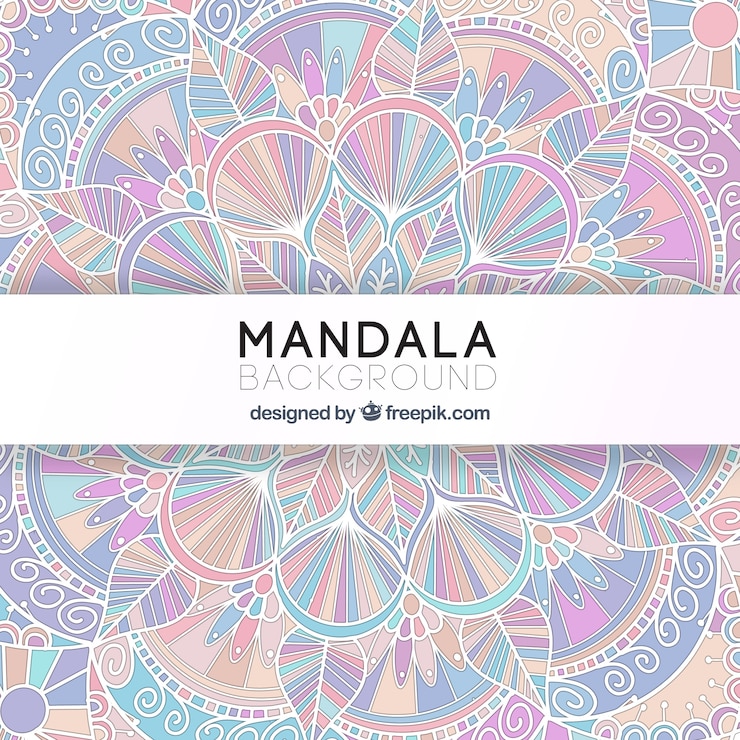Free Vector beautiful mandala background in soft colors
