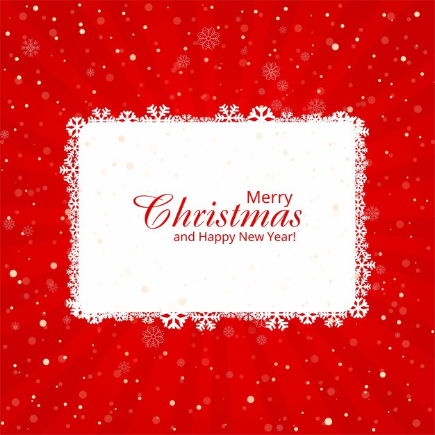 赤い背景と美しいメリークリスマスカード