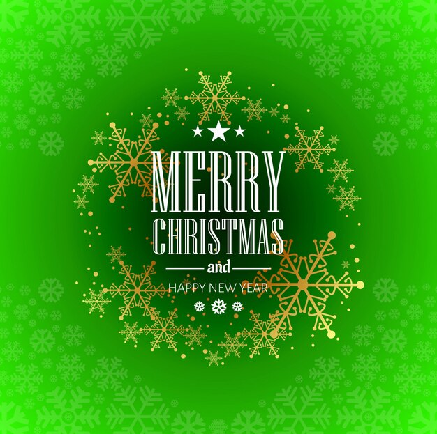 Free vector beautiful merry christmas greeting card design