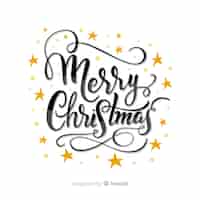 Free vector beautiful merry christmas lettering