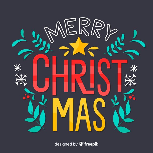 Beautiful merry christmas lettering