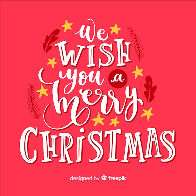 Free vector beautiful merry christmas lettering