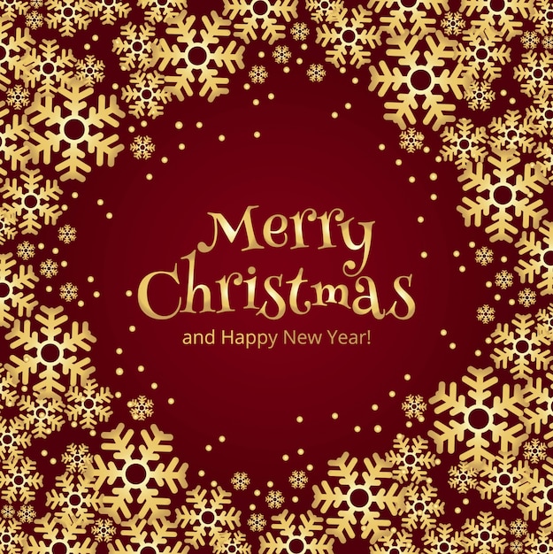 Free vector beautiful merry christmas snowflake card background