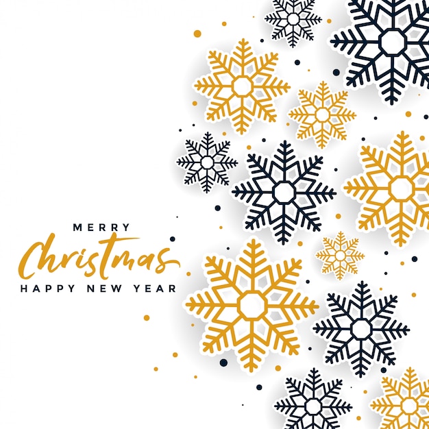 Beautiful merry christmas snowflakes festival card design