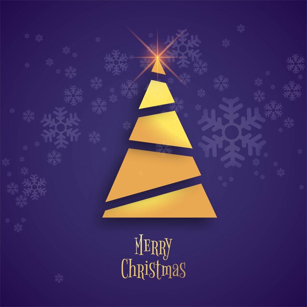 Beautiful merry christmas tree celebration background vector