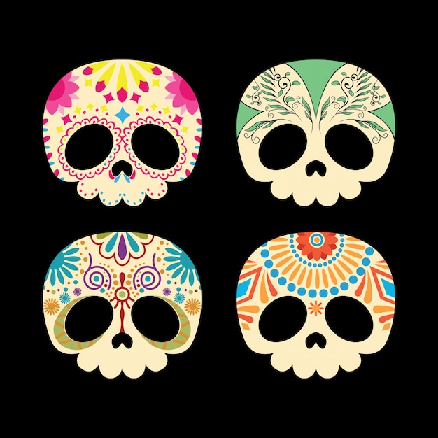 아름다운 멕시코 해골 컬렉션