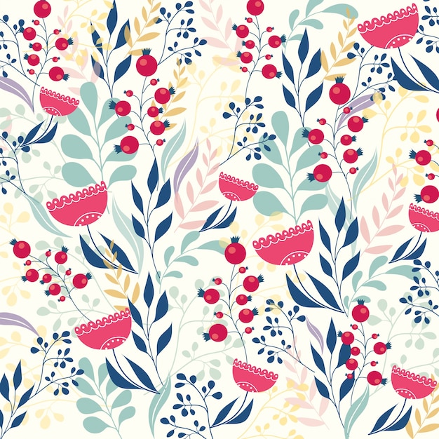 Free vector beautiful modern floral pattern