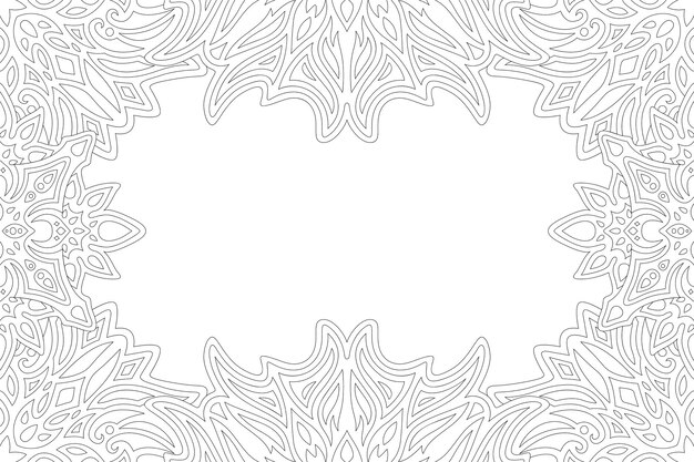 ブラシと花輪の塗り絵のセット プレミアムベクター