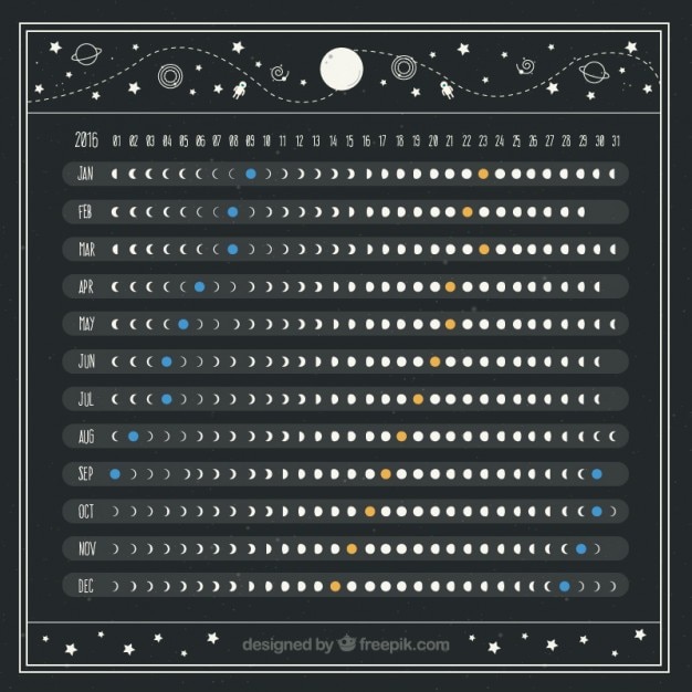 無料ベクター 美しい月のカレンダー
