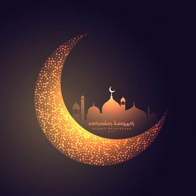 Beautiful moon and mosque design