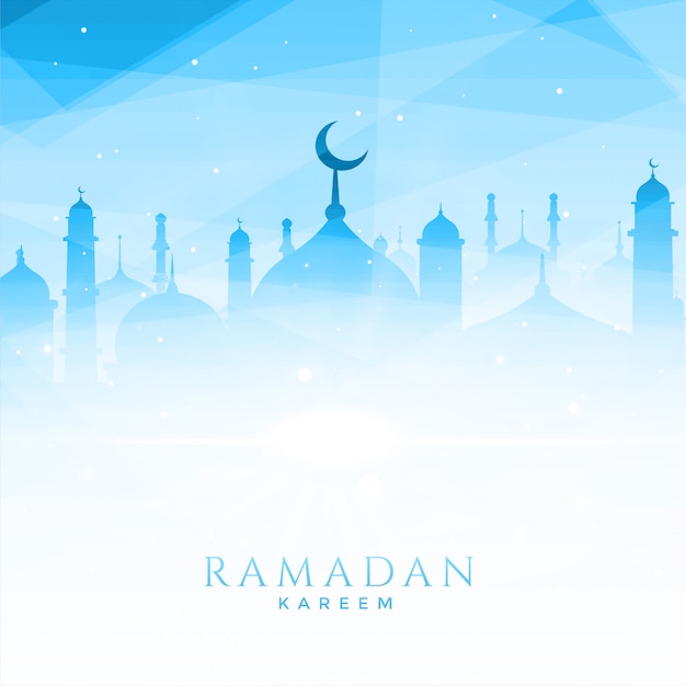 Free vector beautiful mosque illustration for ramadan kareem