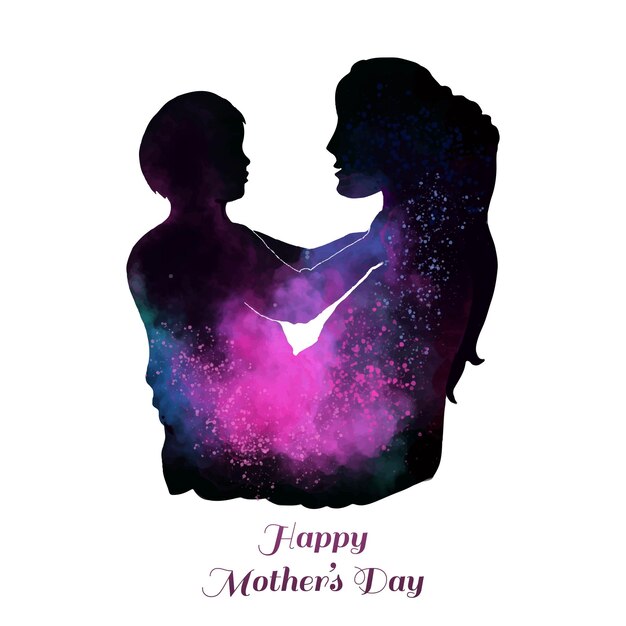 Free Vector beautiful mothers day for mom and son love card background