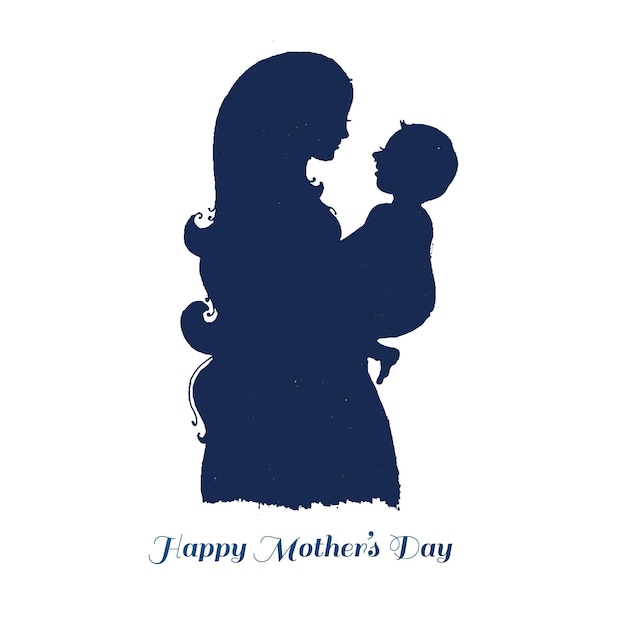 Free vector beautiful mothers day for woman and child love card background