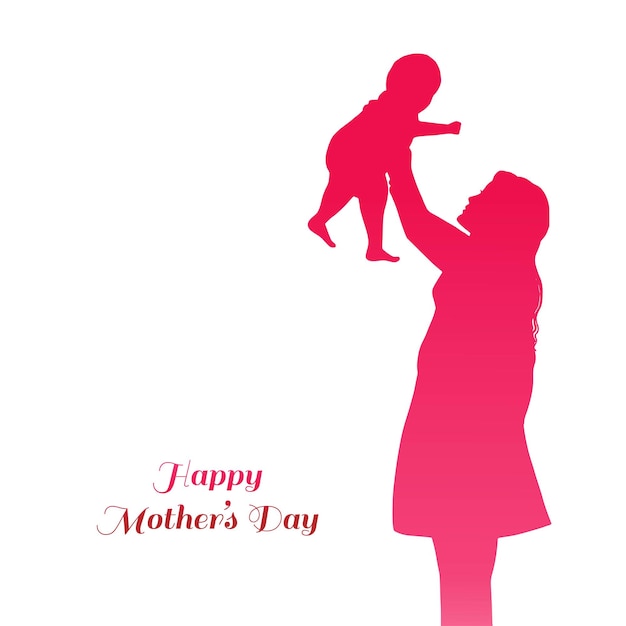 Free Vector beautiful mothers day for woman and child love card design