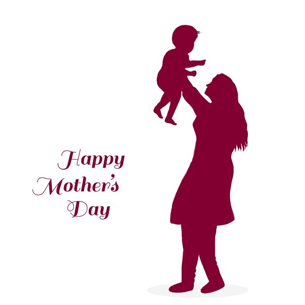 Free Vector beautiful mothers day for woman and child love greeting card background