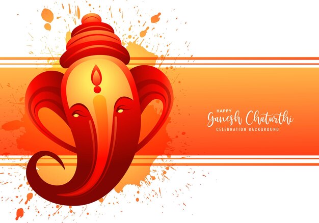 Beautiful mythological ganesh chaturthi card festival background
