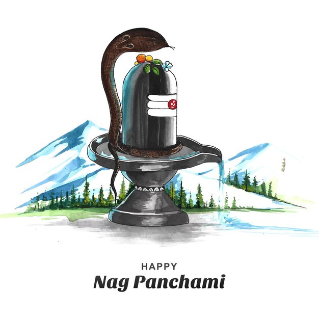 Beautiful nag panchami card on indian festival celebration background