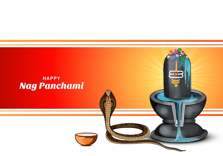 मुफ़्त वेक्टर भारतीय त्योहार के जश्न के बैकग्राउंड पर नाग पंचमी का सुंदर कार्ड