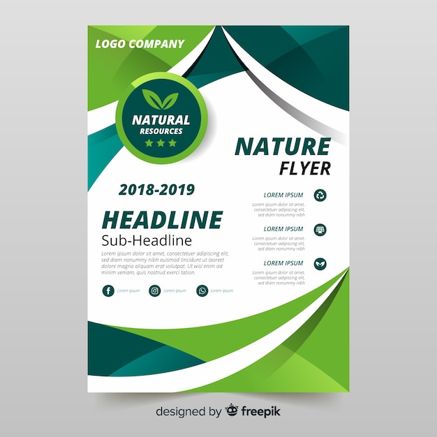 Free vector beautiful nature flyer template