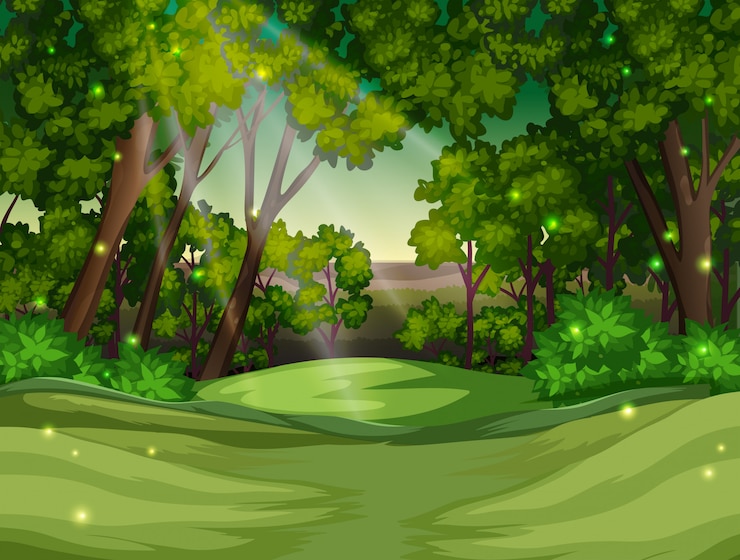 Free Vector beautiful nature wood scene