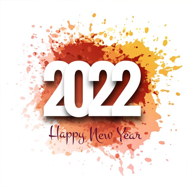 Beautiful new year 2022 card celebration splash background