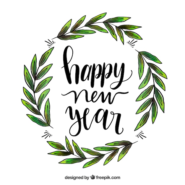 Free vector beautiful new year lettering in vintage style