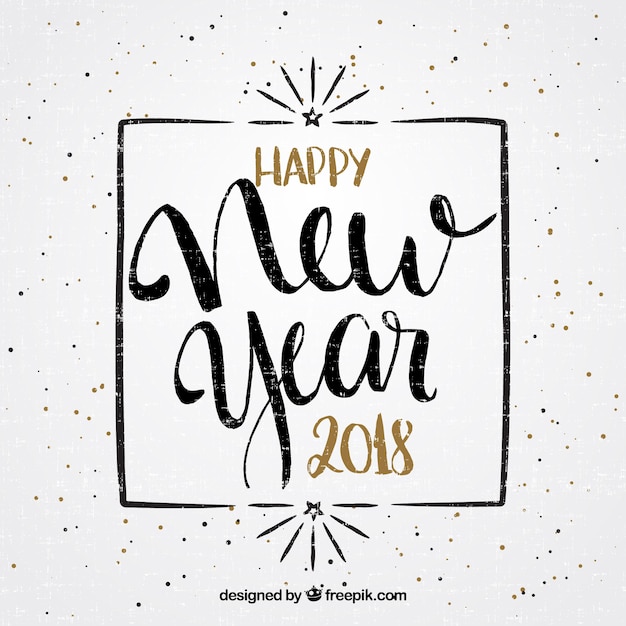 Free vector beautiful new year lettering in vintage style