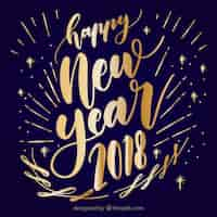 Free vector beautiful new year lettering in vintage style