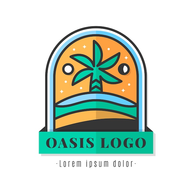 Vettore gratuito bellissimo modello di logo oasi