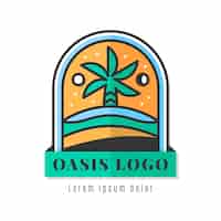 Free vector beautiful oasis logo template