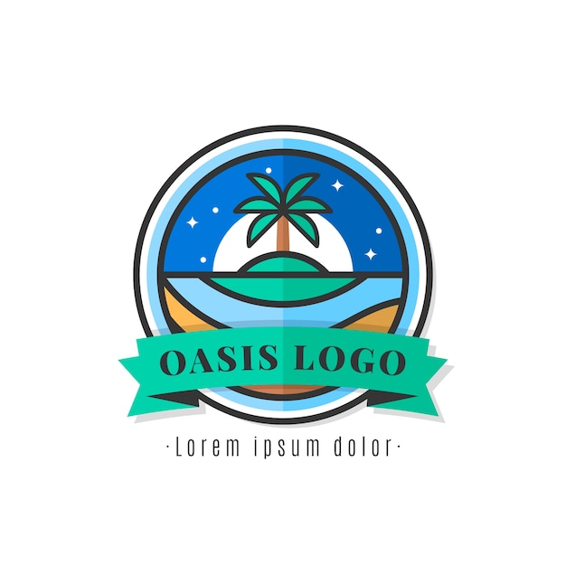 Красивый шаблон логотипа оазиса