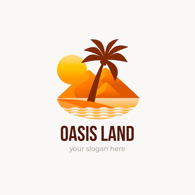 Красивый шаблон логотипа оазиса