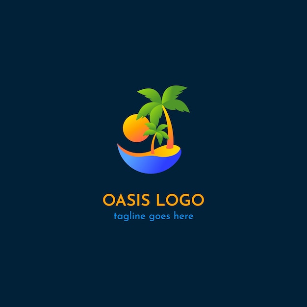 Beautiful oasis logo template