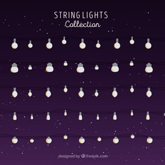 Free Vector beautiful ornamental string lights