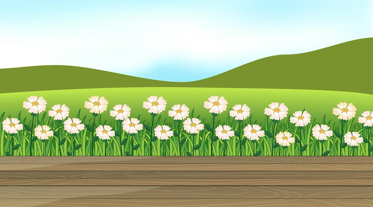 Free Vector beautiful outdoor nature scene background view from porch