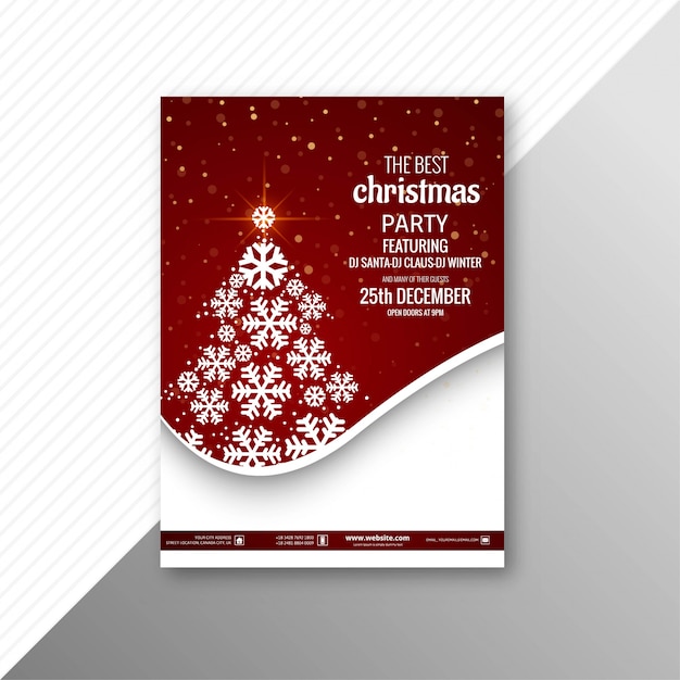 Free vector beautiful party marry christmas brochure template