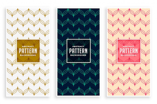 Free vector beautiful patterns set in line style